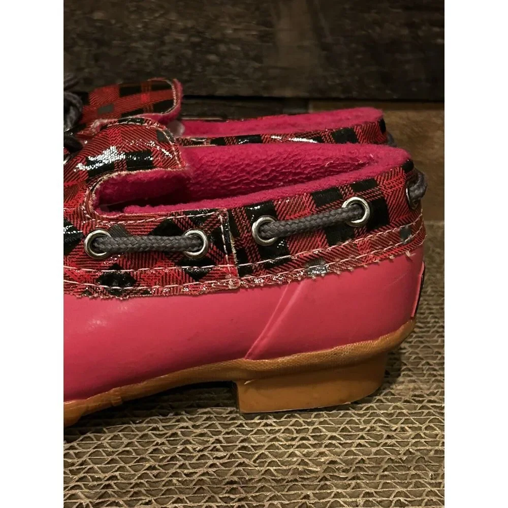Sperry Pink Plaid Duckie shoes‎ steel shank Girl's 12
